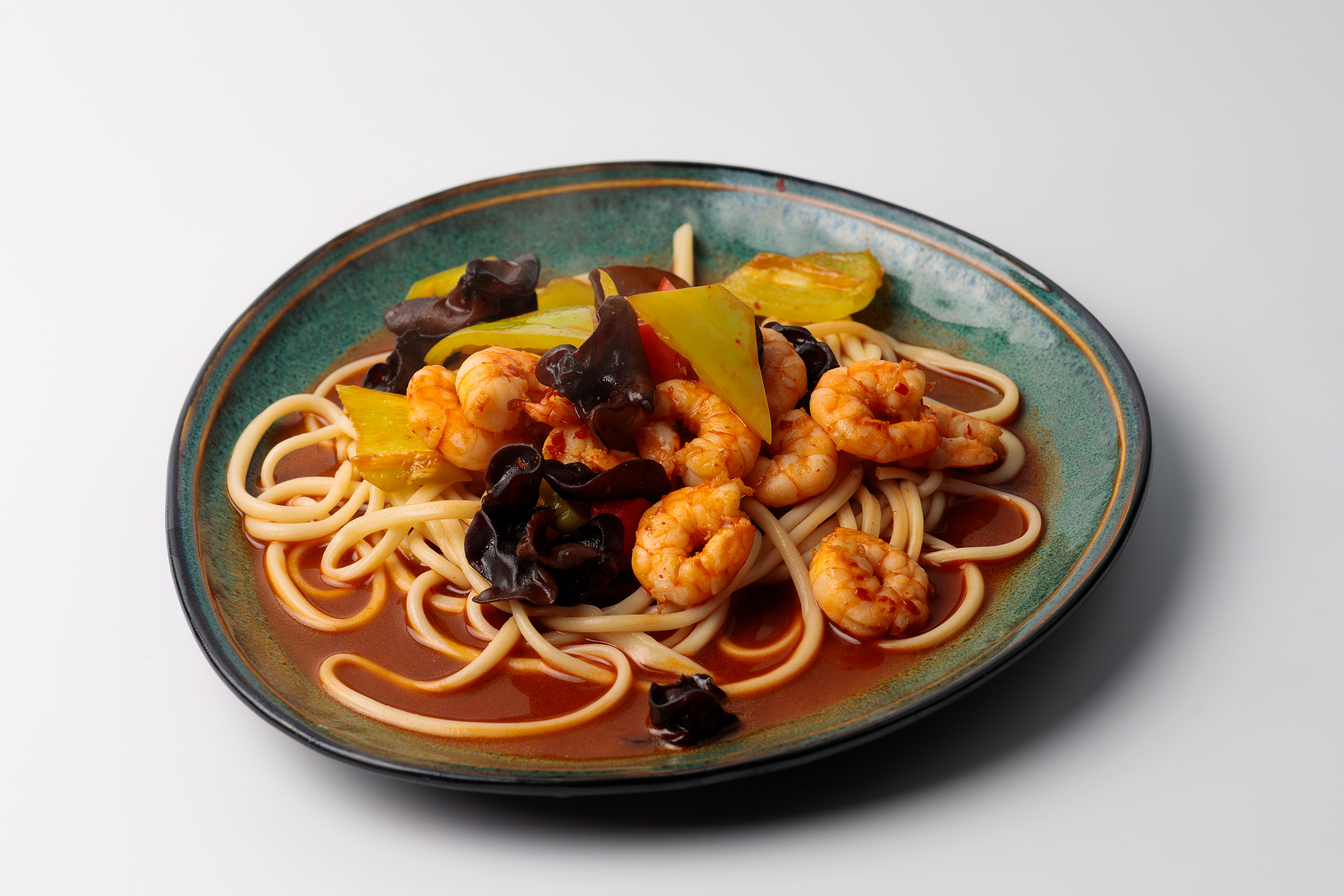 Лагман с креветками