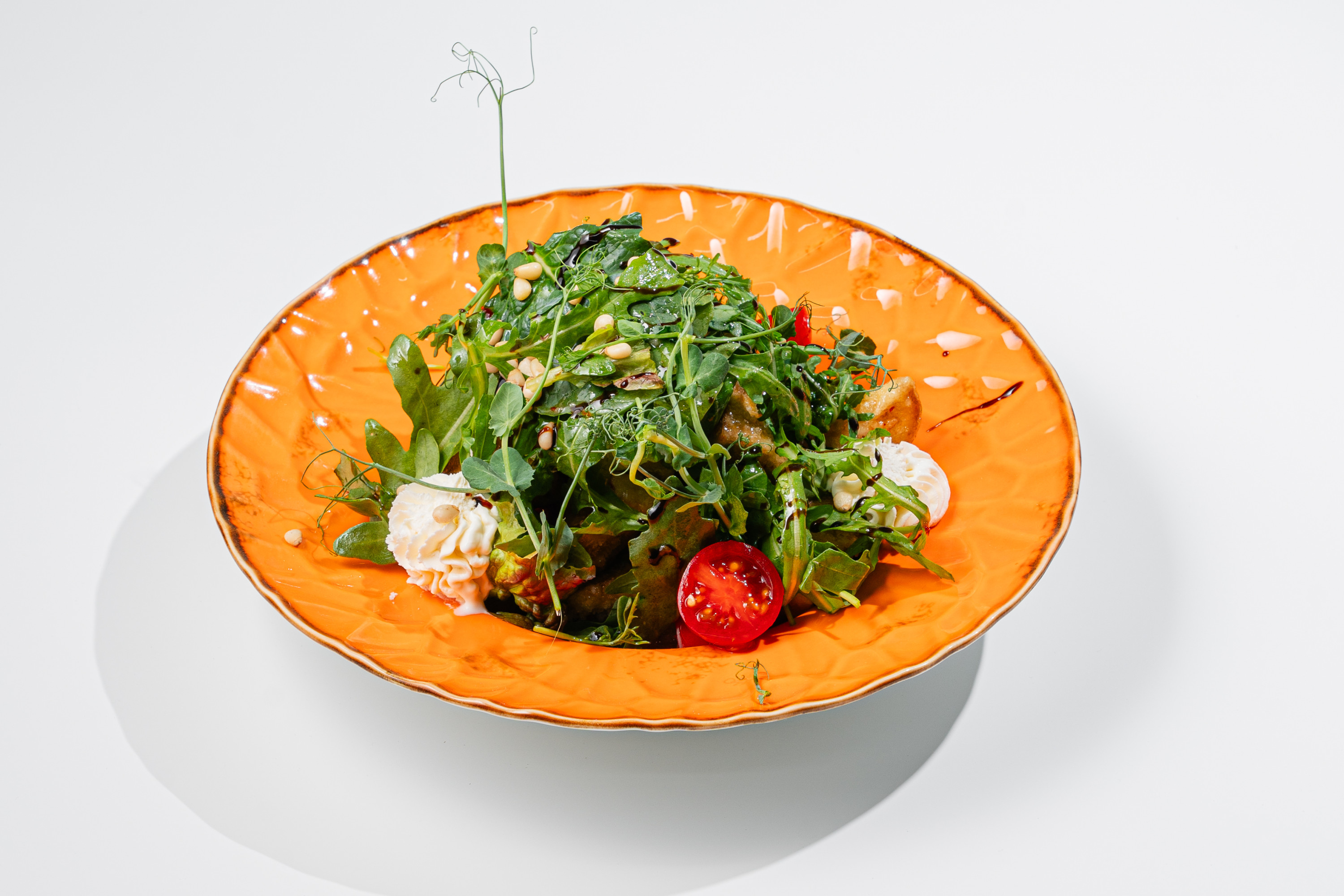 Салат с хрустящими баклажанами